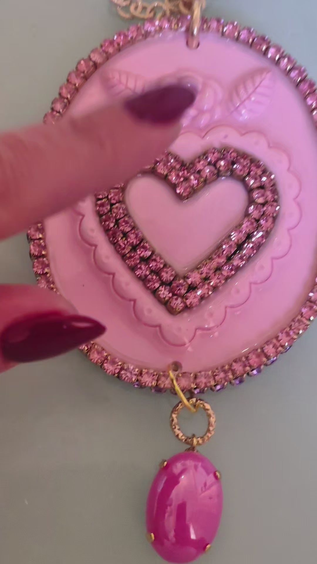 Cammeo Cuore sacro Rosa
