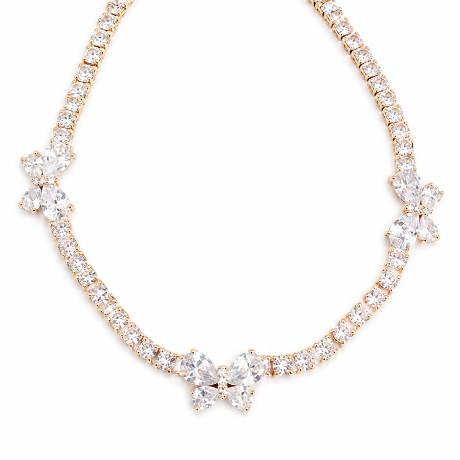 Choker farfalle in  e zirconi  Crisalide