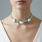 Set choker e orecchini White