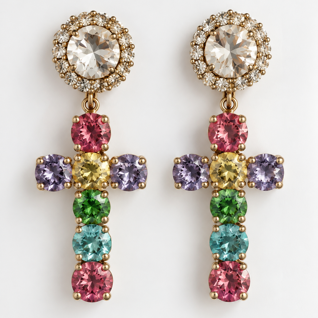 Orecchini croce Emanuela  in 10 colori
