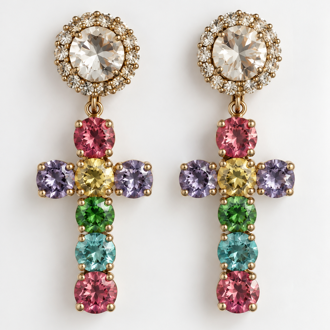 Orecchini croce Emanuela  in 10 colori