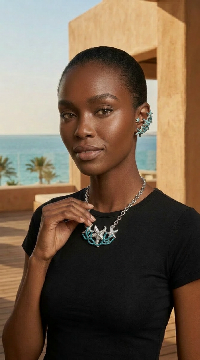 Completo earcuff e orecchino Stelle Marine