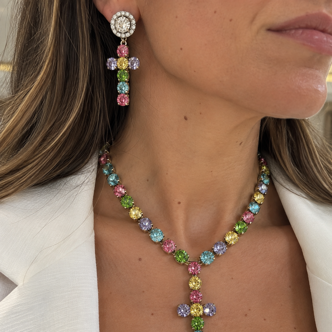 Orecchini croce Emanuela  in 10 colori