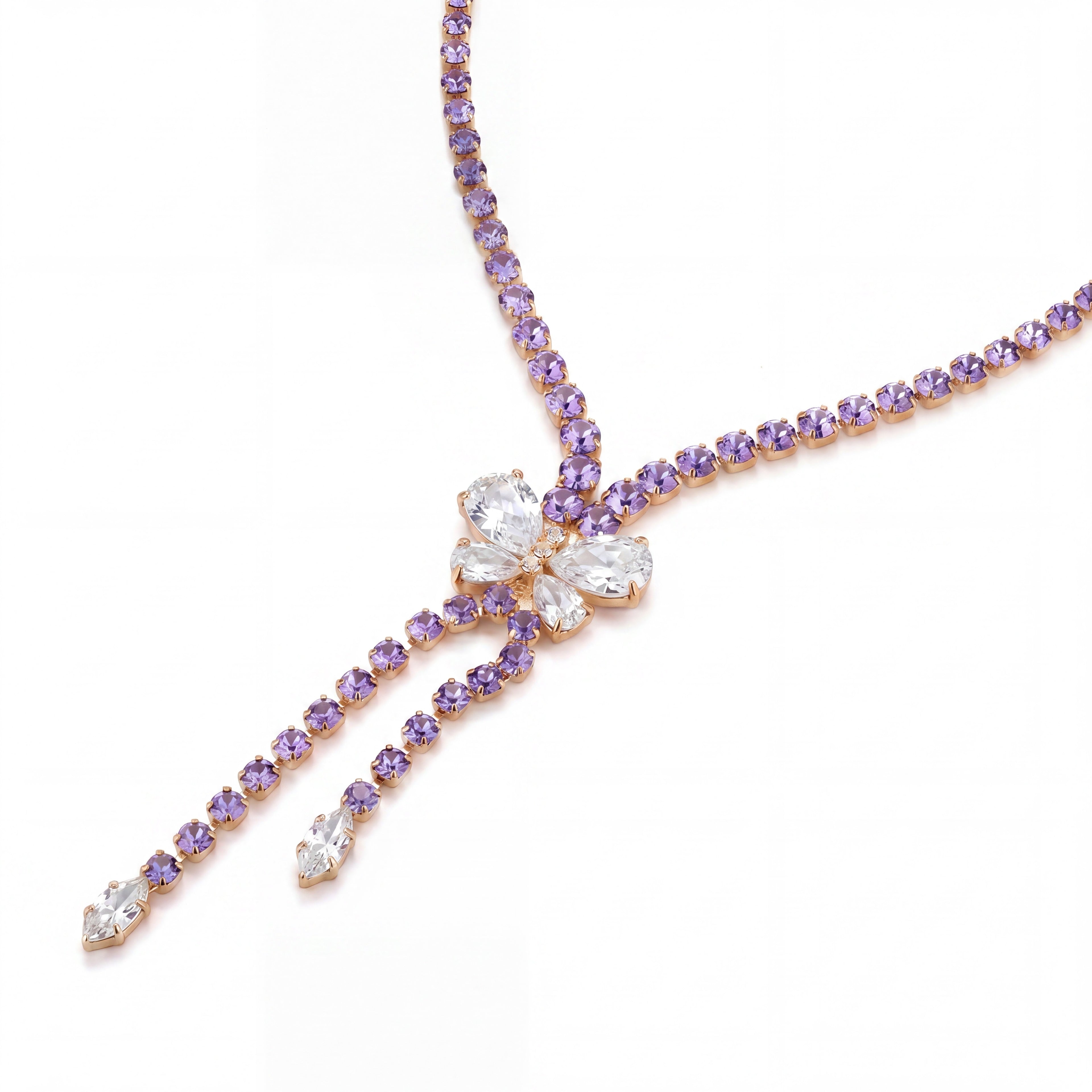 Collana Crisalide in Swarovski e zirconi