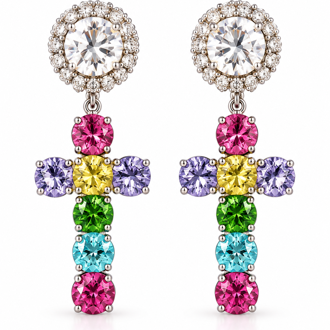 Orecchini croce Emanuela  in 10 colori