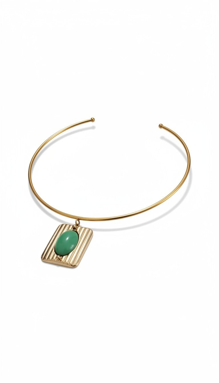 Anello mattonella retro' verde