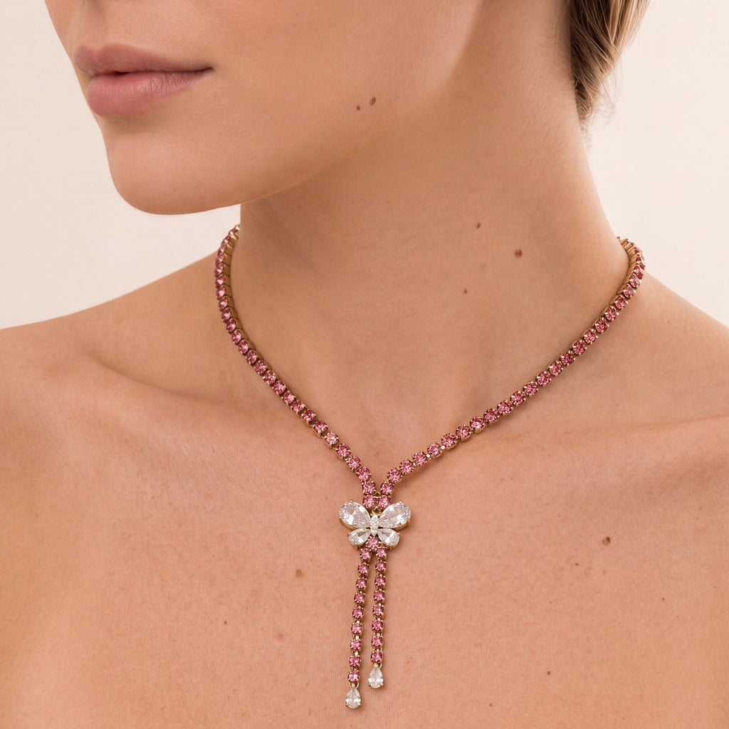 Collana Crisalide in Swarovski e zirconi