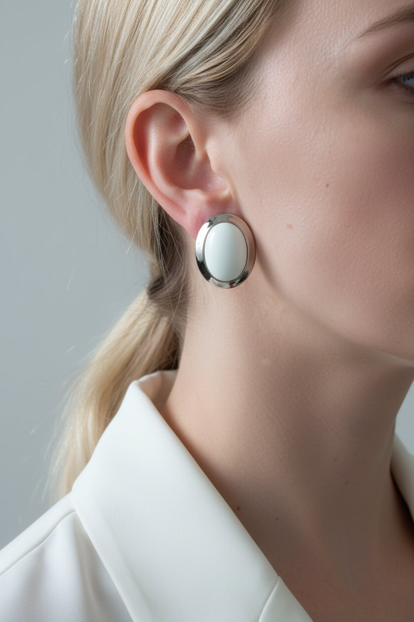 Set choker e orecchini White