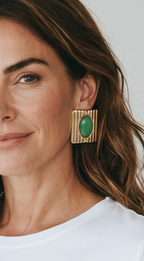 Anello mattonella retro' verde