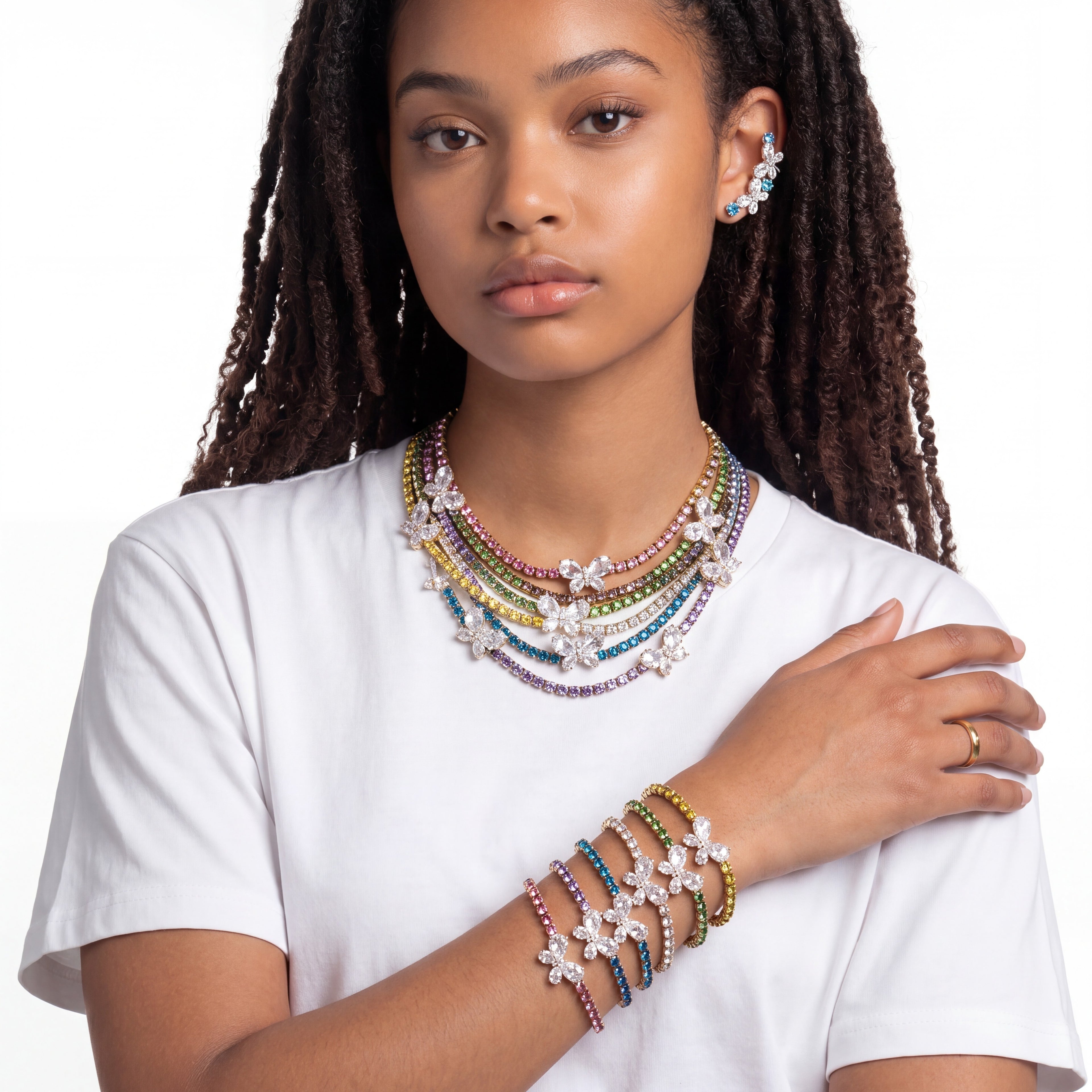 Choker farfalle in  e zirconi  Crisalide