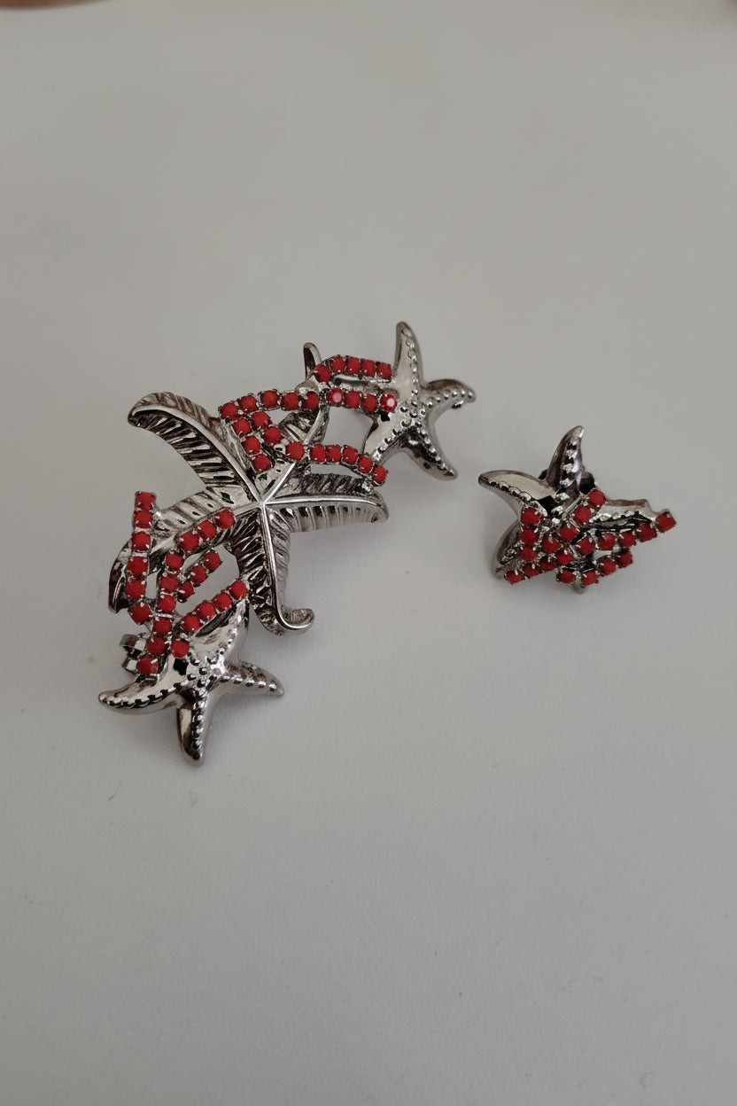 Completo earcuff e orecchino Stelle Marine