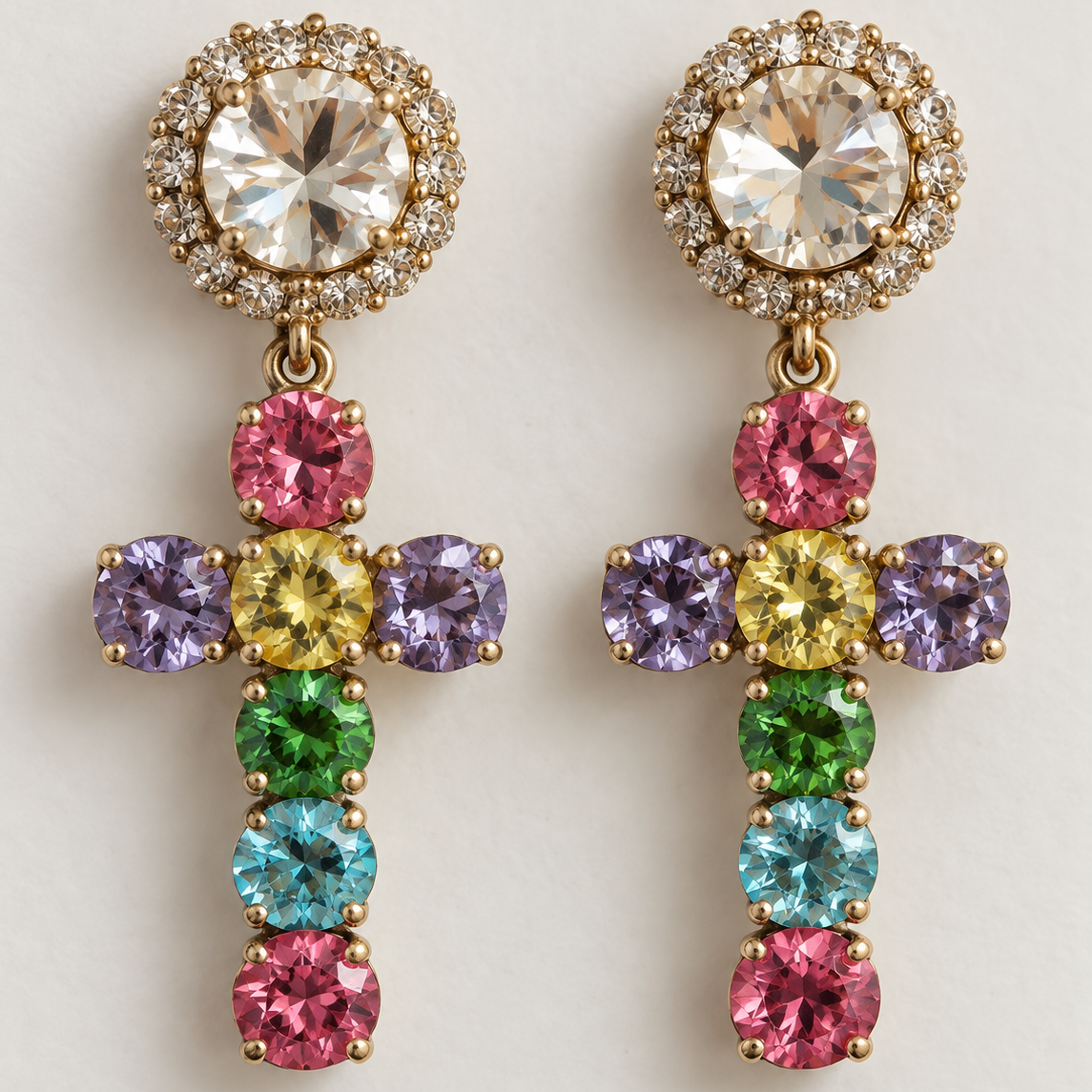 Parure orecchini e rosario Arcobaleno