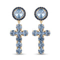 Orecchini croce Emanuela in Swarovski in 10 colori