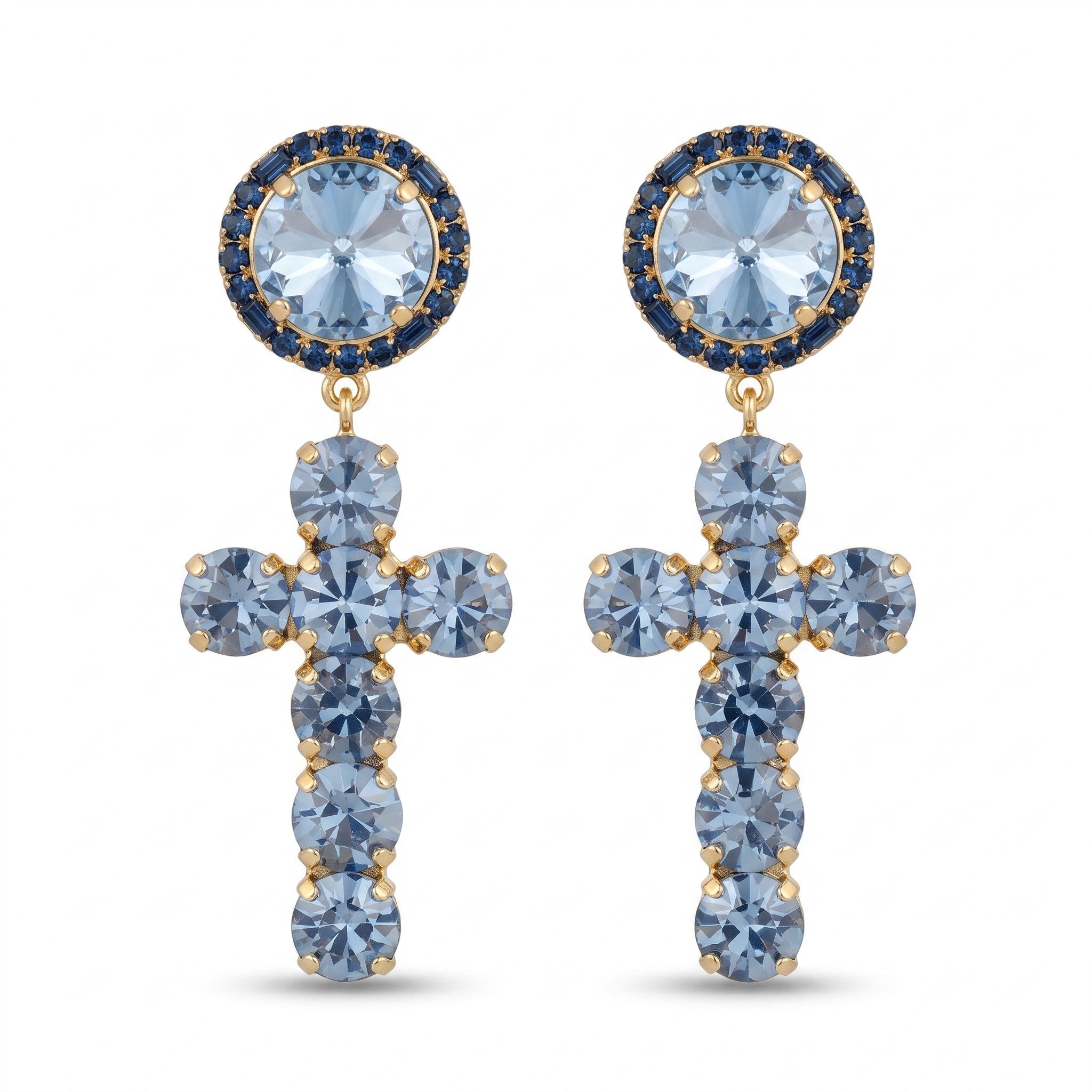 Orecchini croce Emanuela in Swarovski in 10 colori