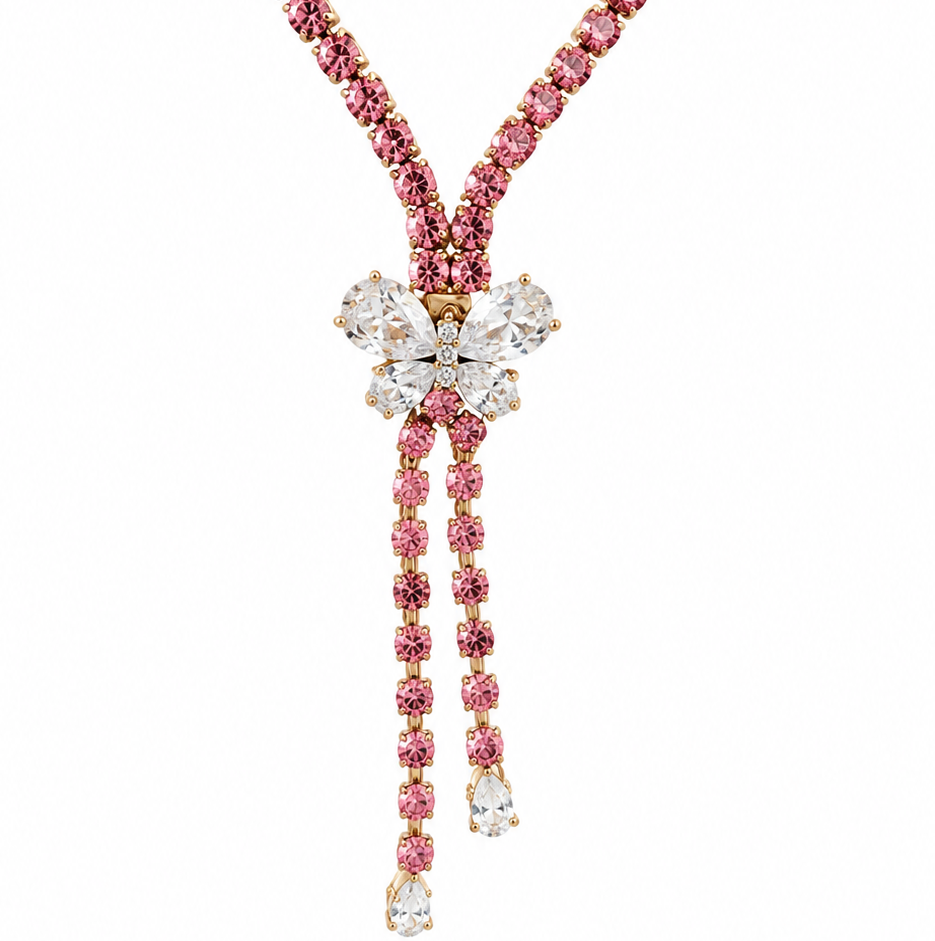 Collana Crisalide in Swarovski e zirconi