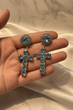 Orecchini croce in Swarovski