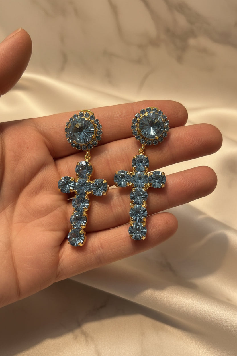 Orecchini croce in Swarovski