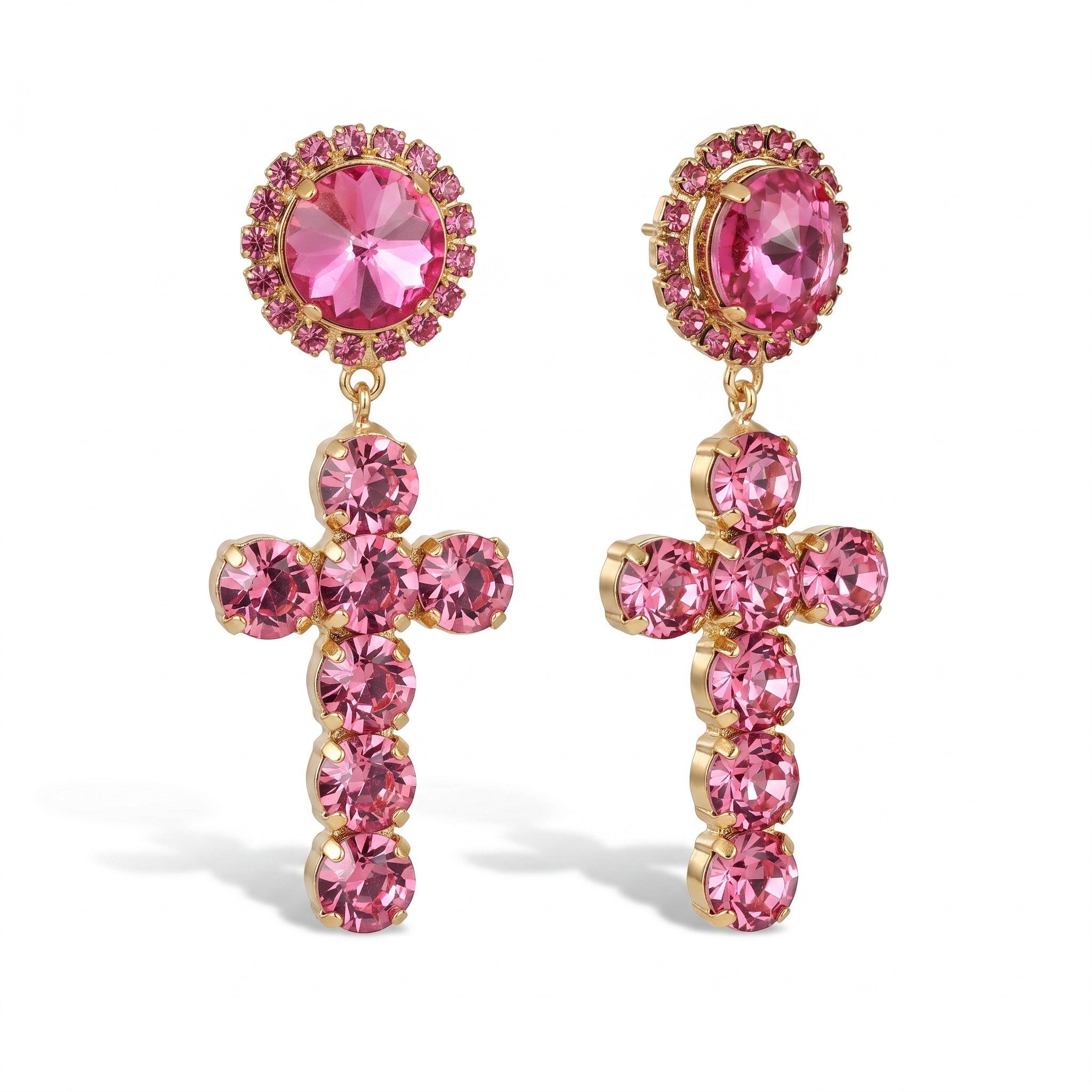 Orecchini croce Emanuela in Swarovski in 10 colori