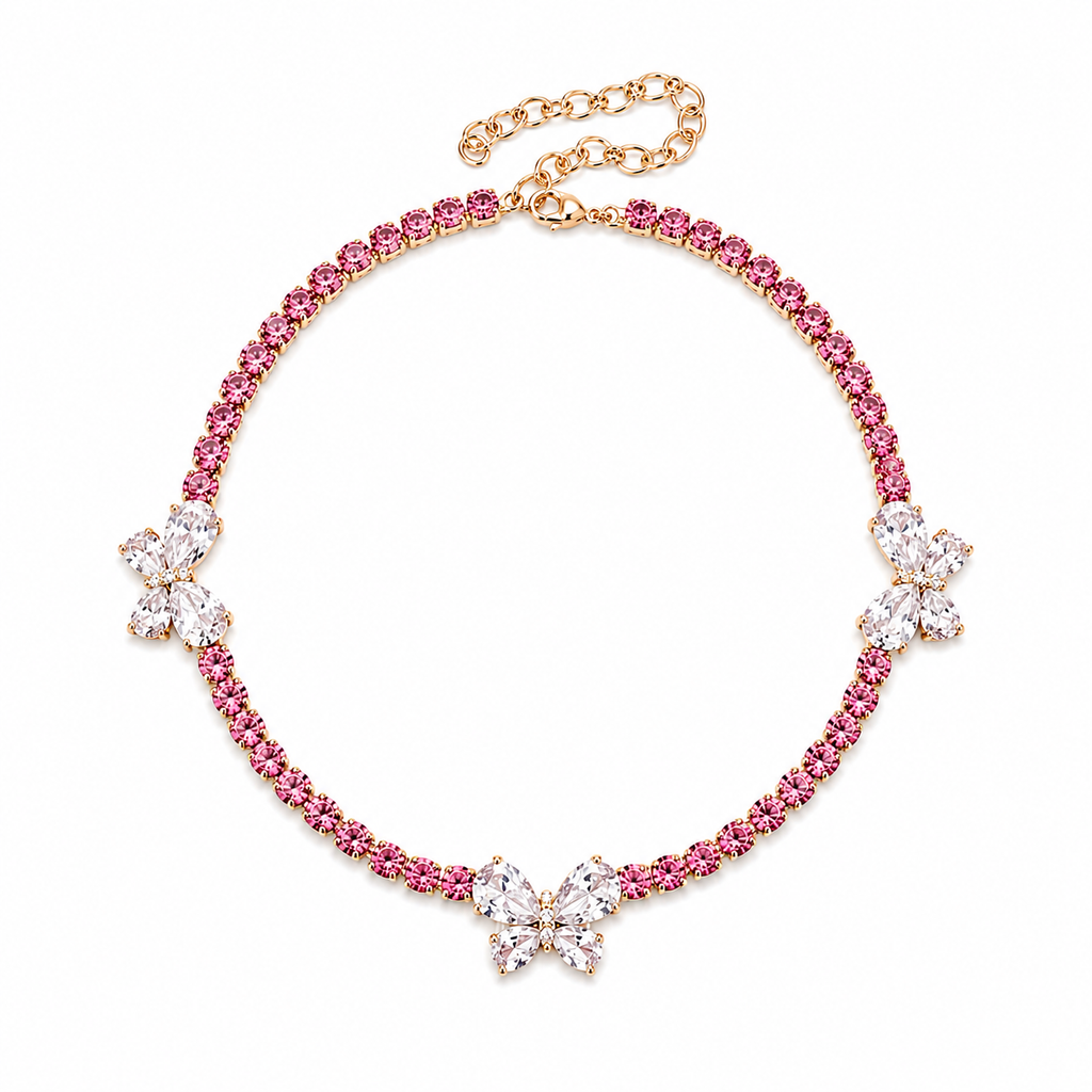 Choker farfalle in  e zirconi  Crisalide