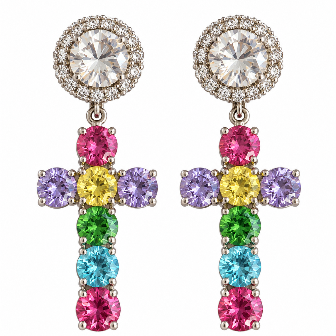 Parure orecchini e rosario Arcobaleno