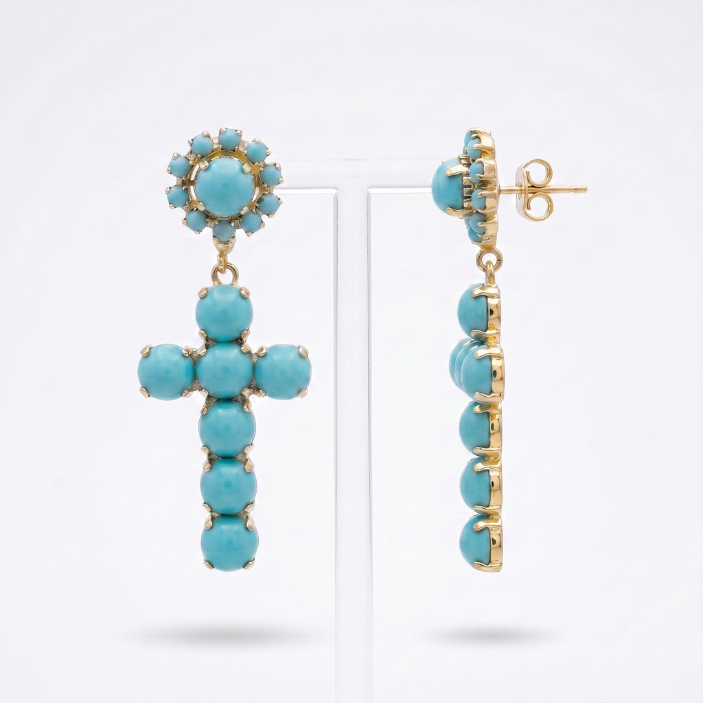 Orecchini croce Emanuela in Swarovski in 10 colori