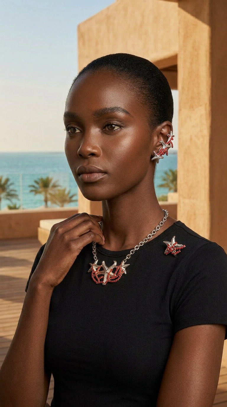 Completo earcuff e orecchino Stelle Marine