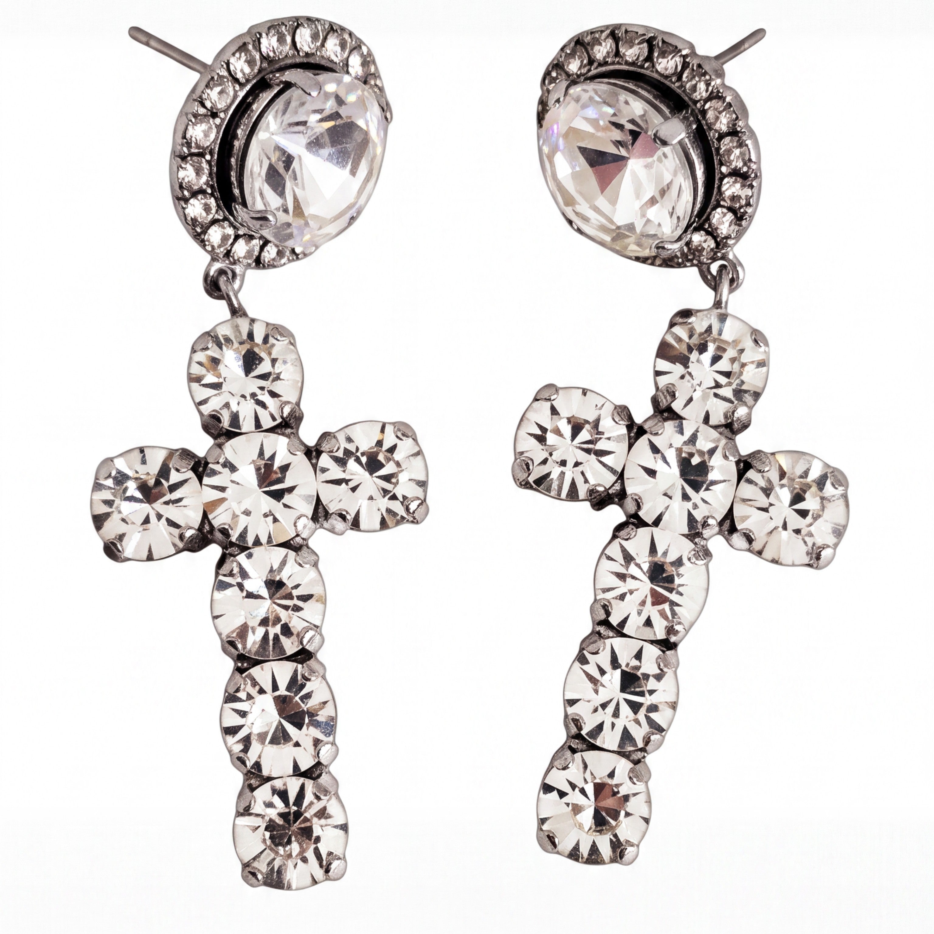 Orecchini croce Emanuela in Swarovski in 10 colori
