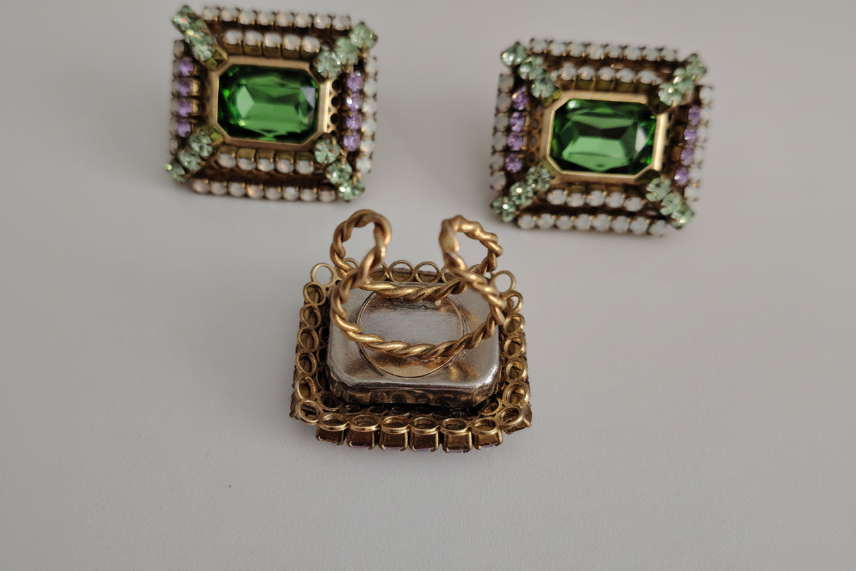 Parure anello e orecchini Bubbles