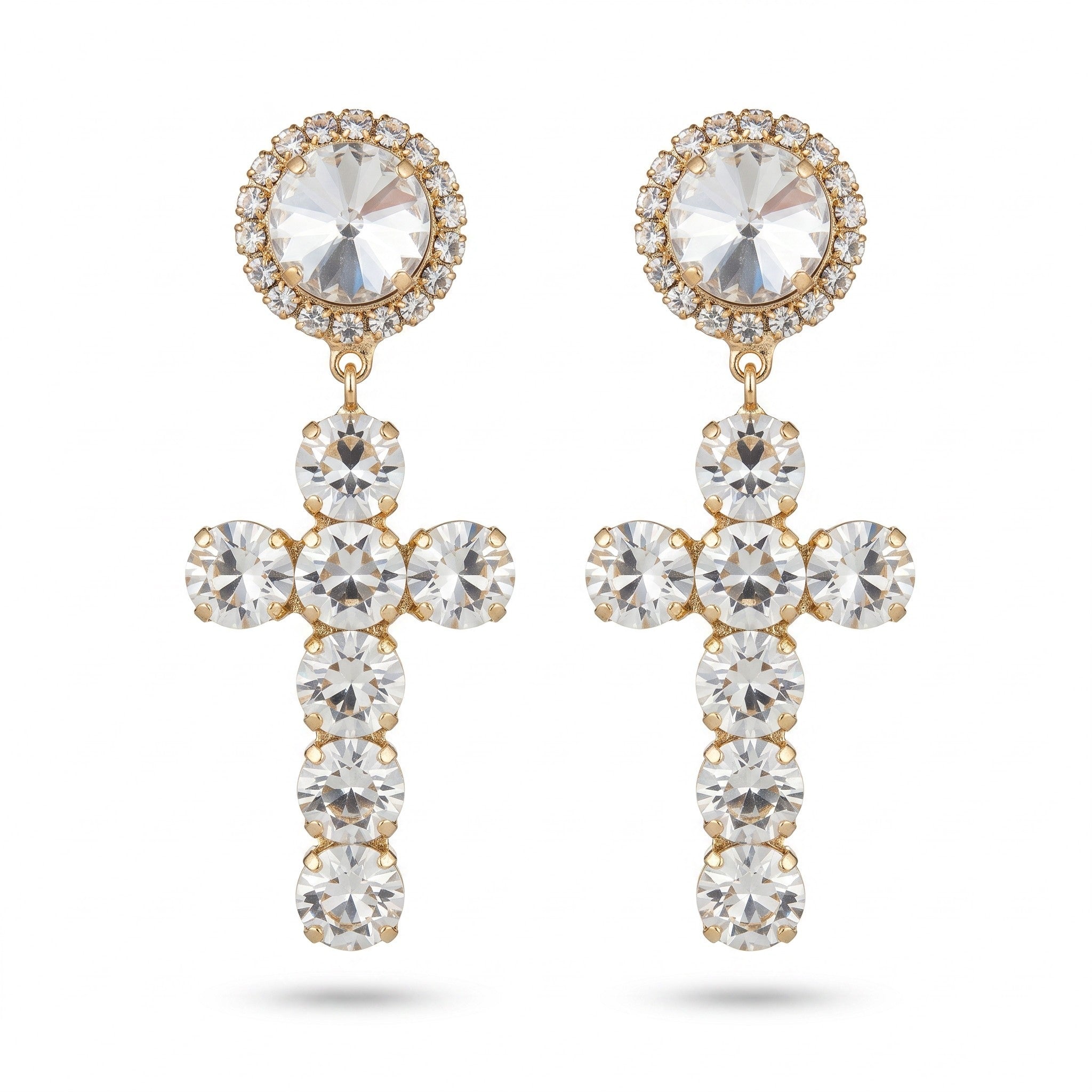 Orecchini croce Emanuela in Swarovski in 10 colori