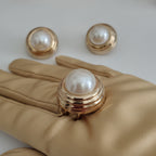 Parure orecchini e anello perla mignon