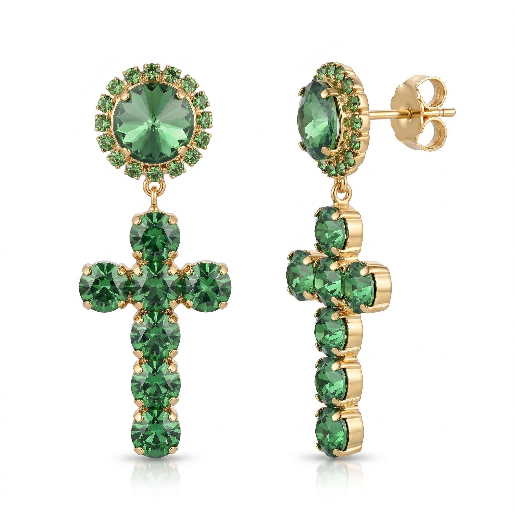 Orecchini croce Emanuela in Swarovski in 10 colori