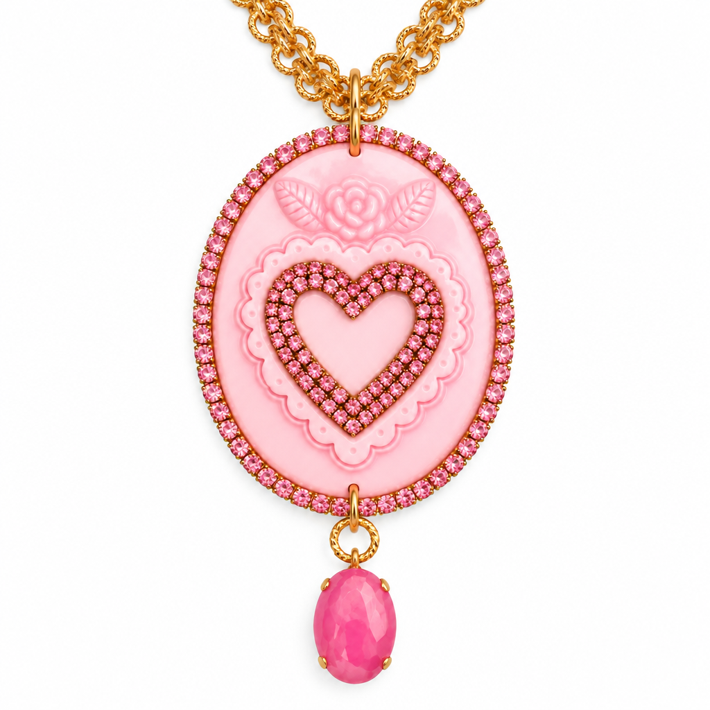 Cammeo Cuore sacro Rosa