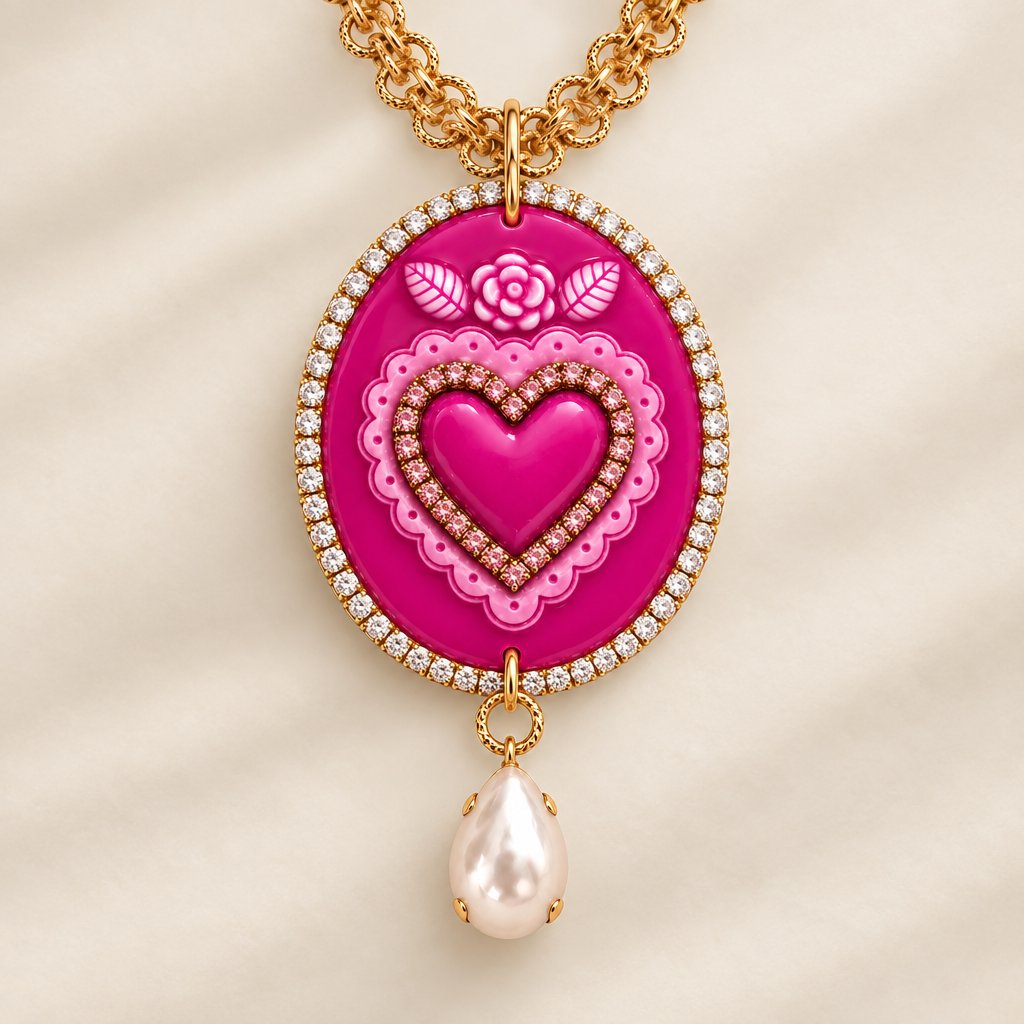 Cammeo Cuore sacro Rosa