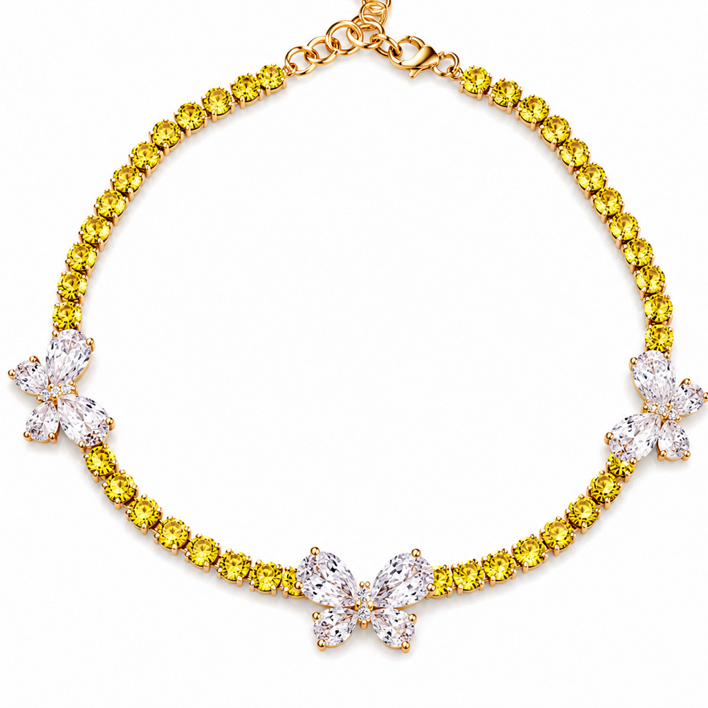 Choker farfalle in  e zirconi  Crisalide