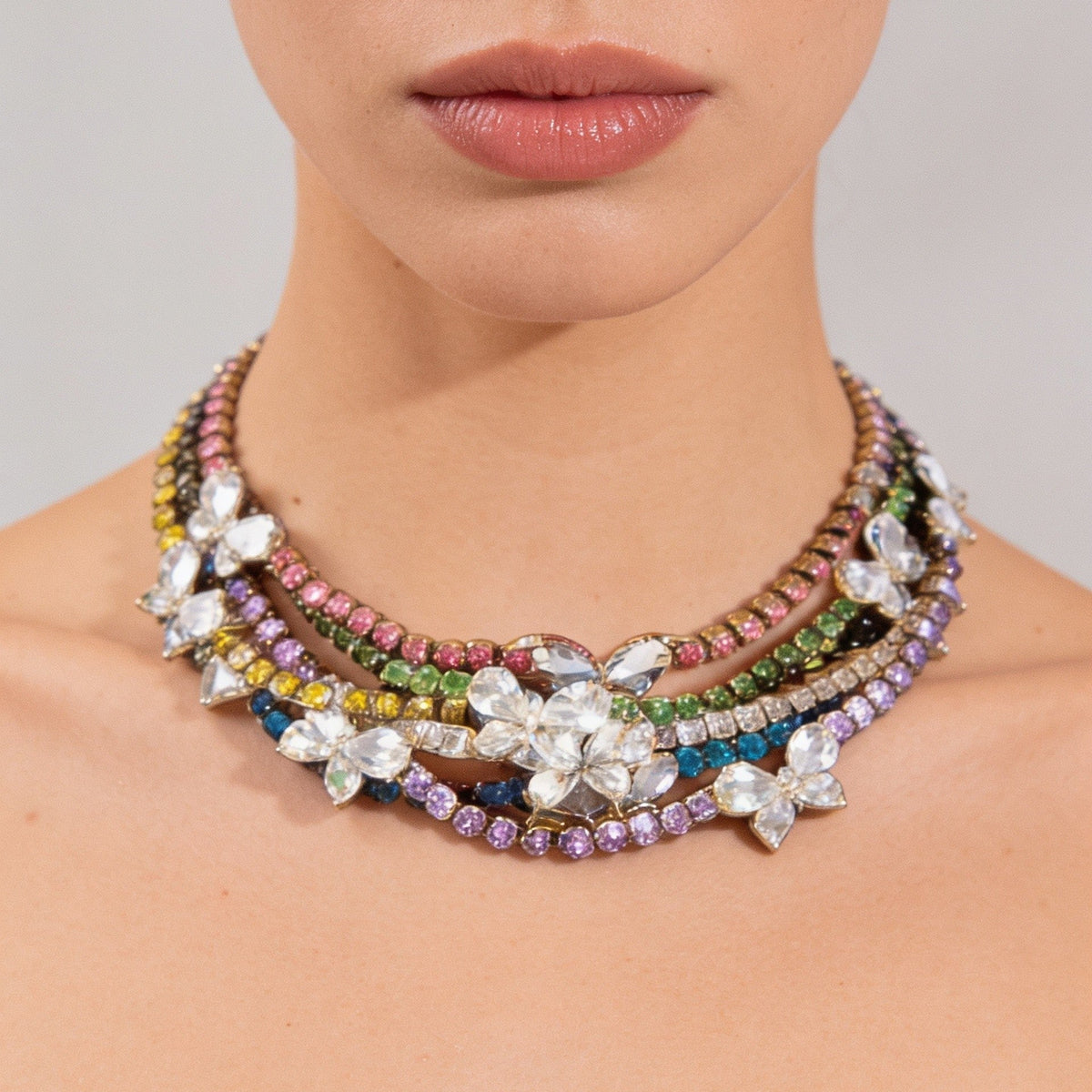 Choker farfalle in cristalli Bohemia e zirconi  Crisalide