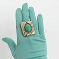 Anello mattonella retro' verde