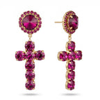 Orecchini croce Emanuela in Swarovski in 10 colori