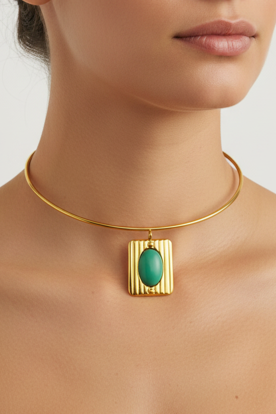 Choker mattonella retro' verde
