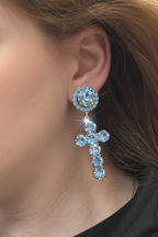 Orecchini croce in Swarovski
