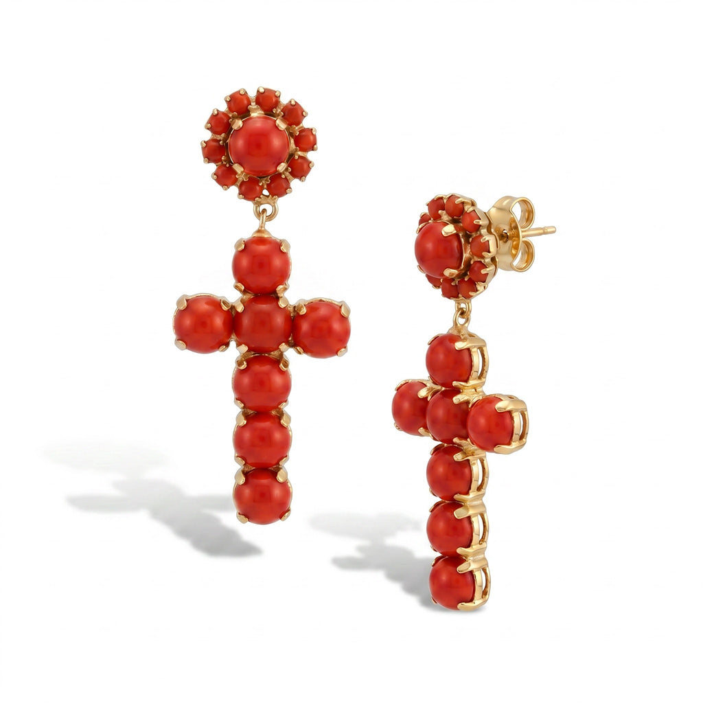 Orecchini croce Emanuela in Swarovski in 10 colori