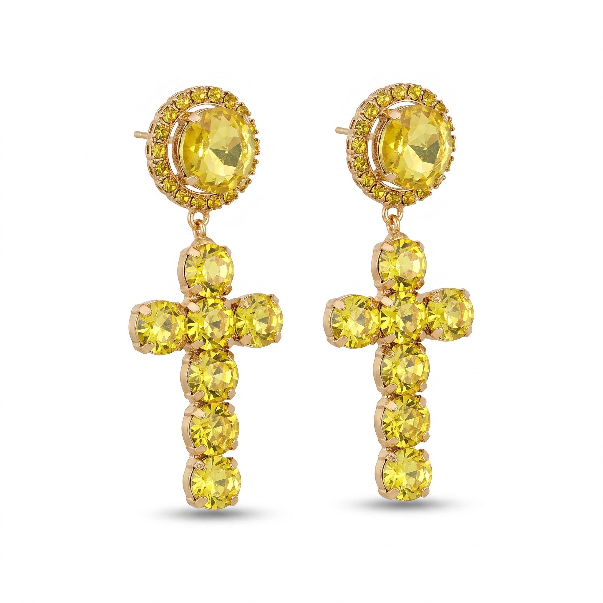 Orecchini croce Emanuela in Swarovski in 10 colori
