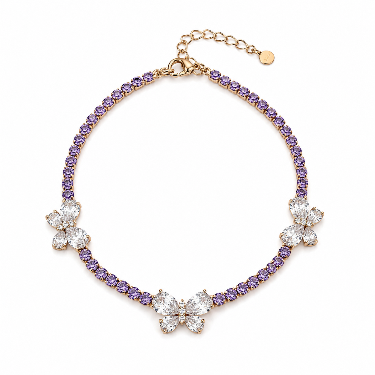Choker farfalle in  e zirconi  Crisalide